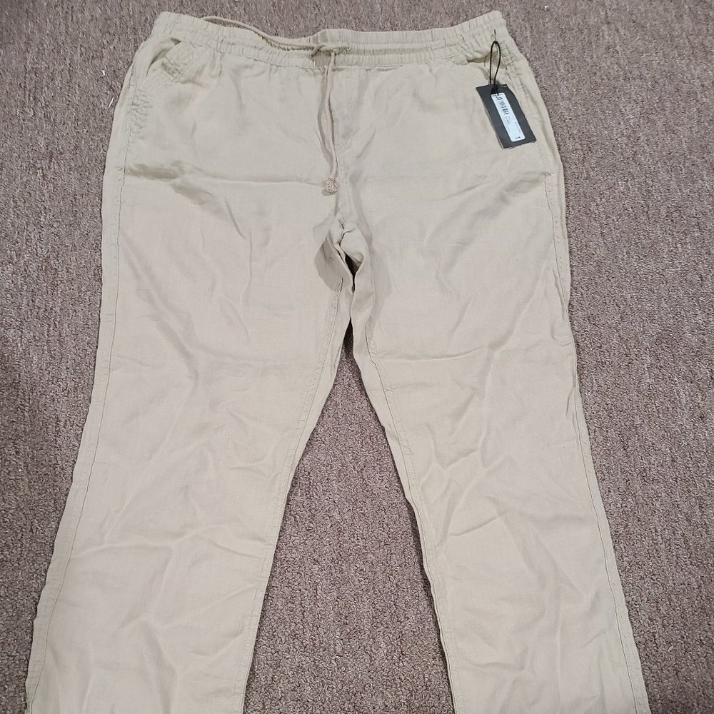 Tan linen pants